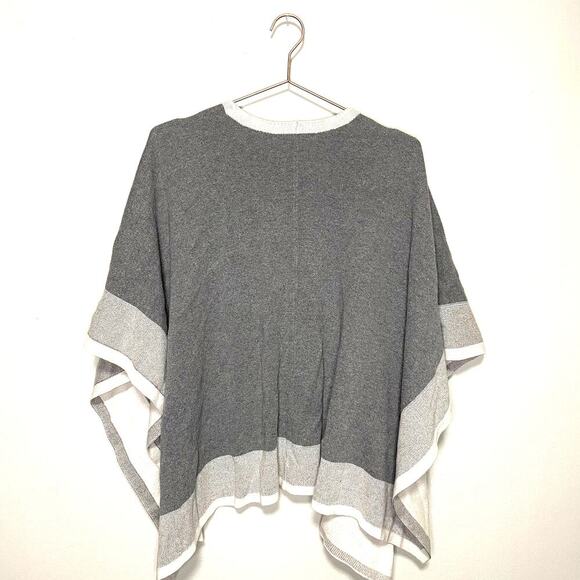 Rachel Roy Collection Gray Combo Colorblock Open Short Sleeve Shawl Size Large - Picture 7 of 11